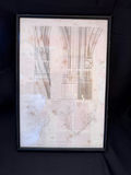framed architectural drawing - Church of Saint-Séverin in Pari - thumbnail 1 of 2