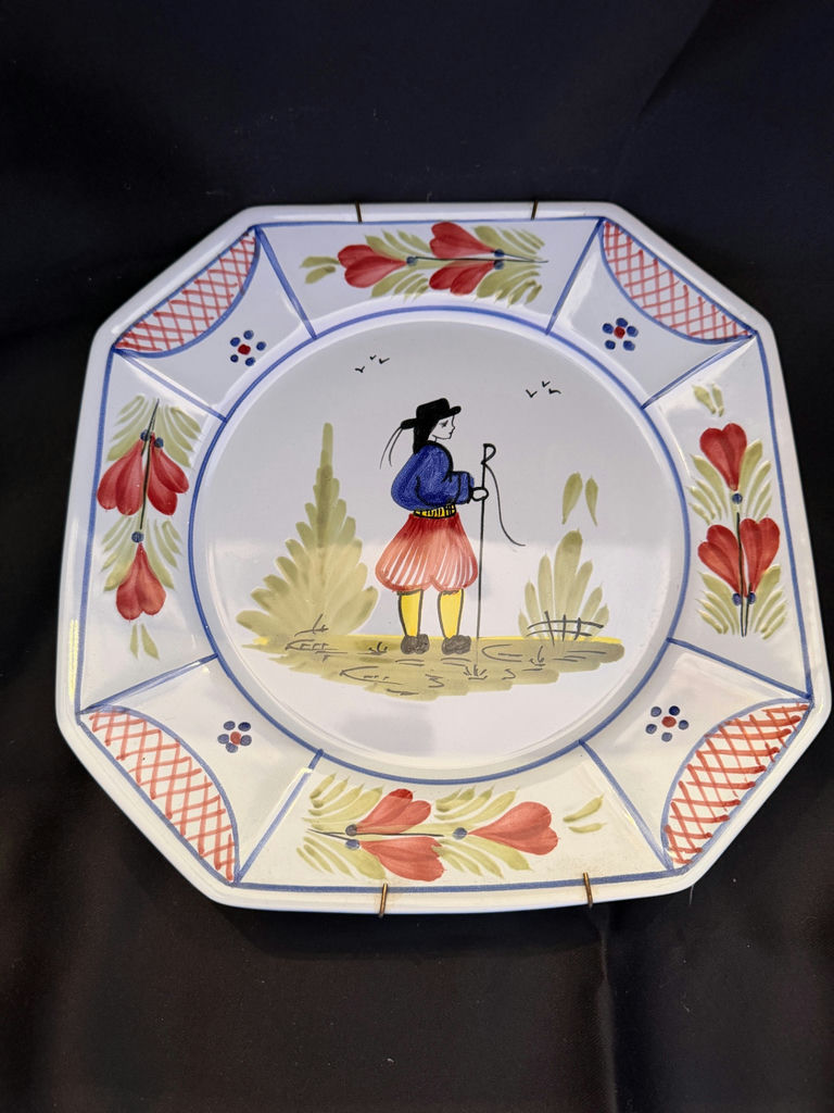 Henriot Quimper Faience Pottery plate in the Mistral Blue pattern - image 1 of 3