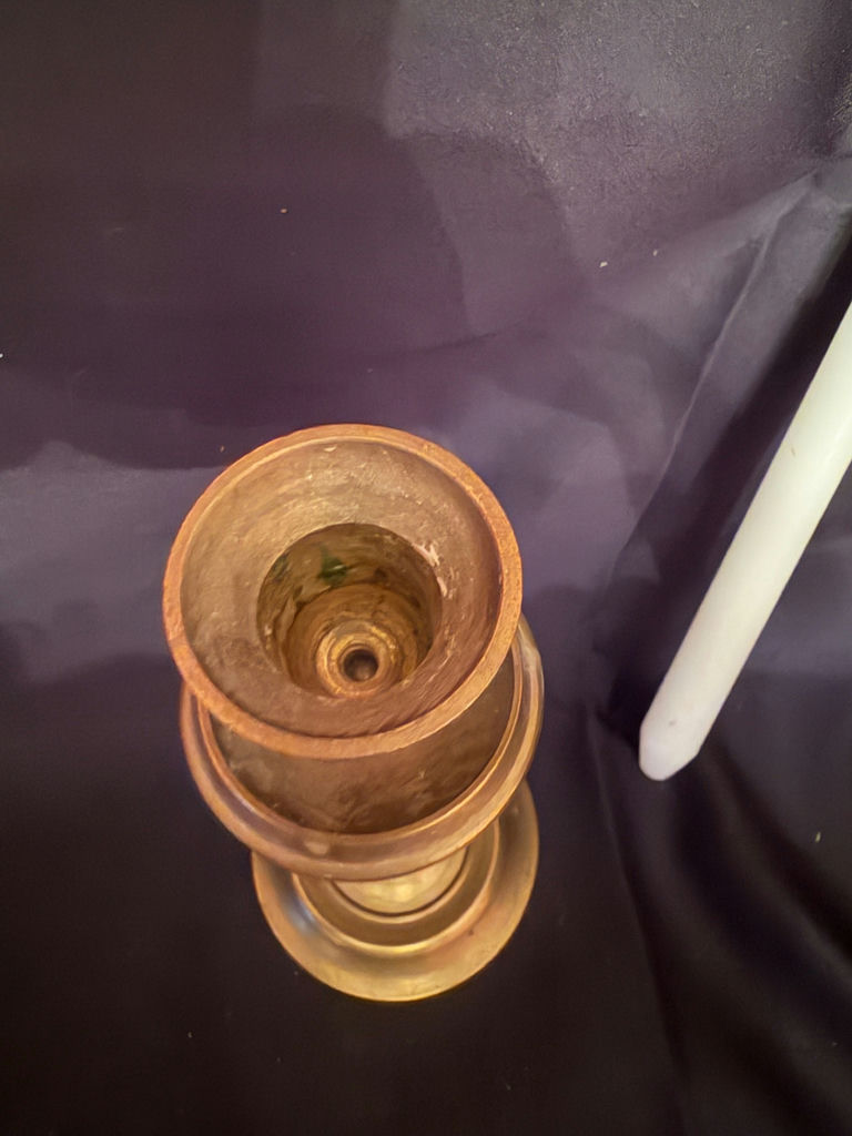 Vintage brass open barley twist candlestick holder - image 3 of 5