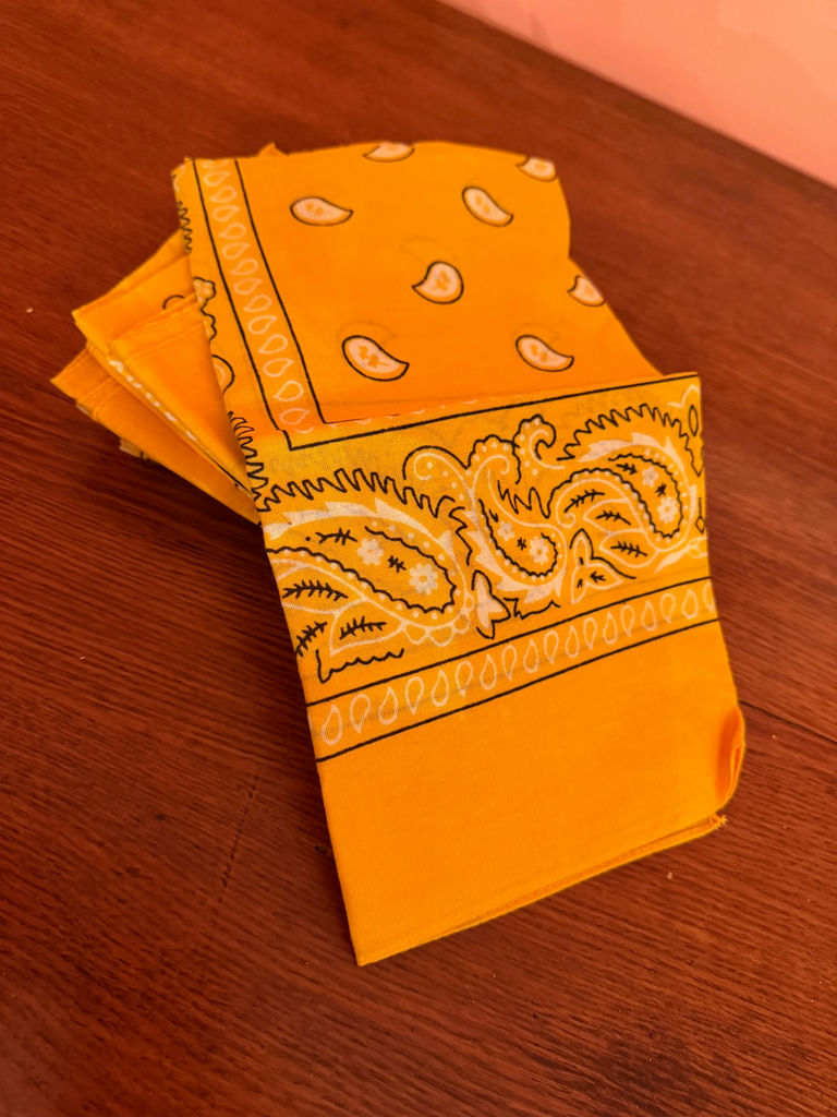 8 Yellow Paisley Bandanas - image 2 of 2
