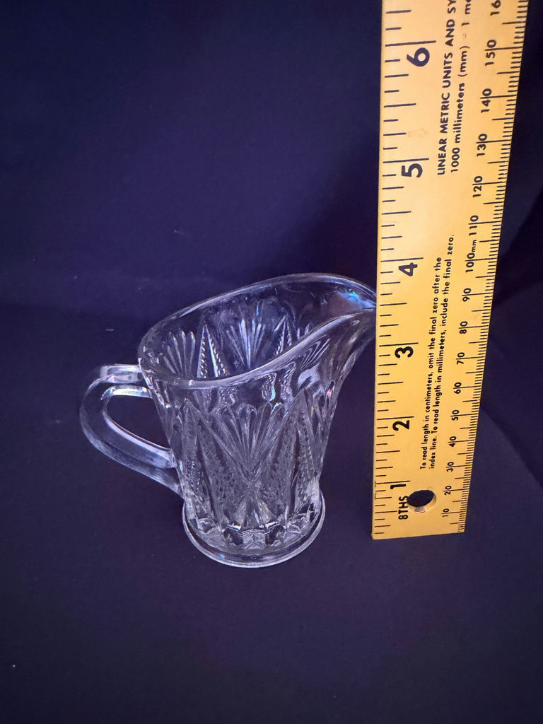 Vintage Glass Small Split Diamond Pattern Milk Jug or creamer. -Possibly made by Sowerby - image 2 of 2