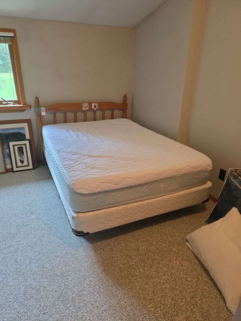 Wooden Bed Frame with Mattress and Box Spring - image 5 of 6