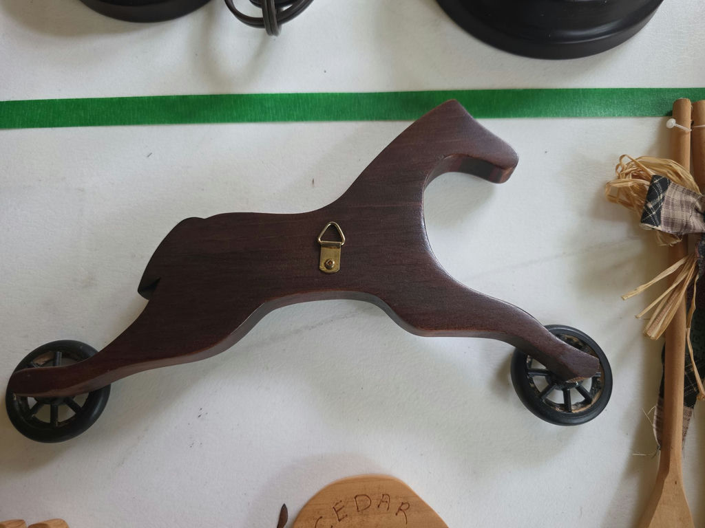Wooden Horse Decor, Kitchen Utensils, Key Holder, Pine Cone, and Decorative Nuts - image 4 of 7