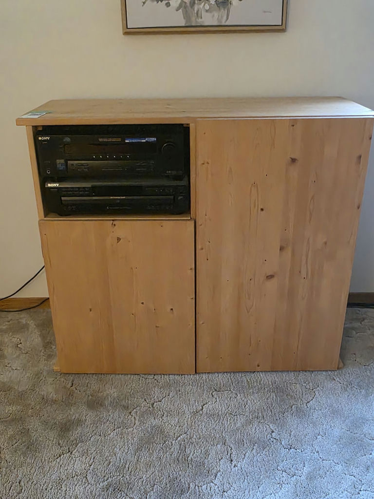 Wood Storage Cabinet With Drawers and Media Shelf - image 1 of 7