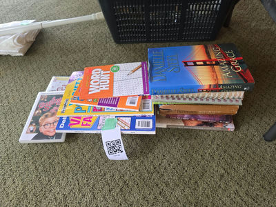 Assorted Books, Puzzle Magazines, DVDs, and Wooden Bible Box - Image 1 of 8