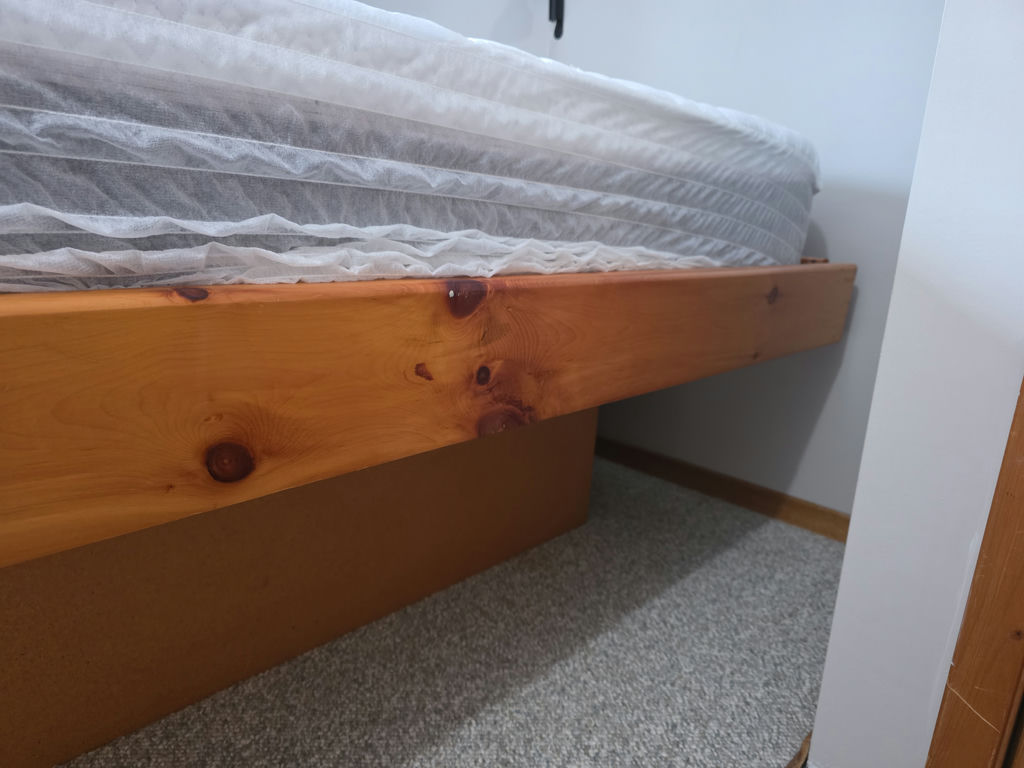 Wood Platform Bed Frame with Like New Endy Mattress - image 7 of 9