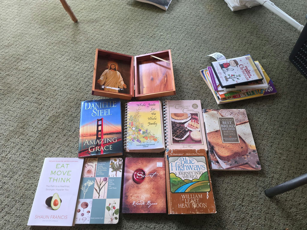 Assorted Books, Puzzle Magazines, DVDs, and Wooden Bible Box - image 5 of 8