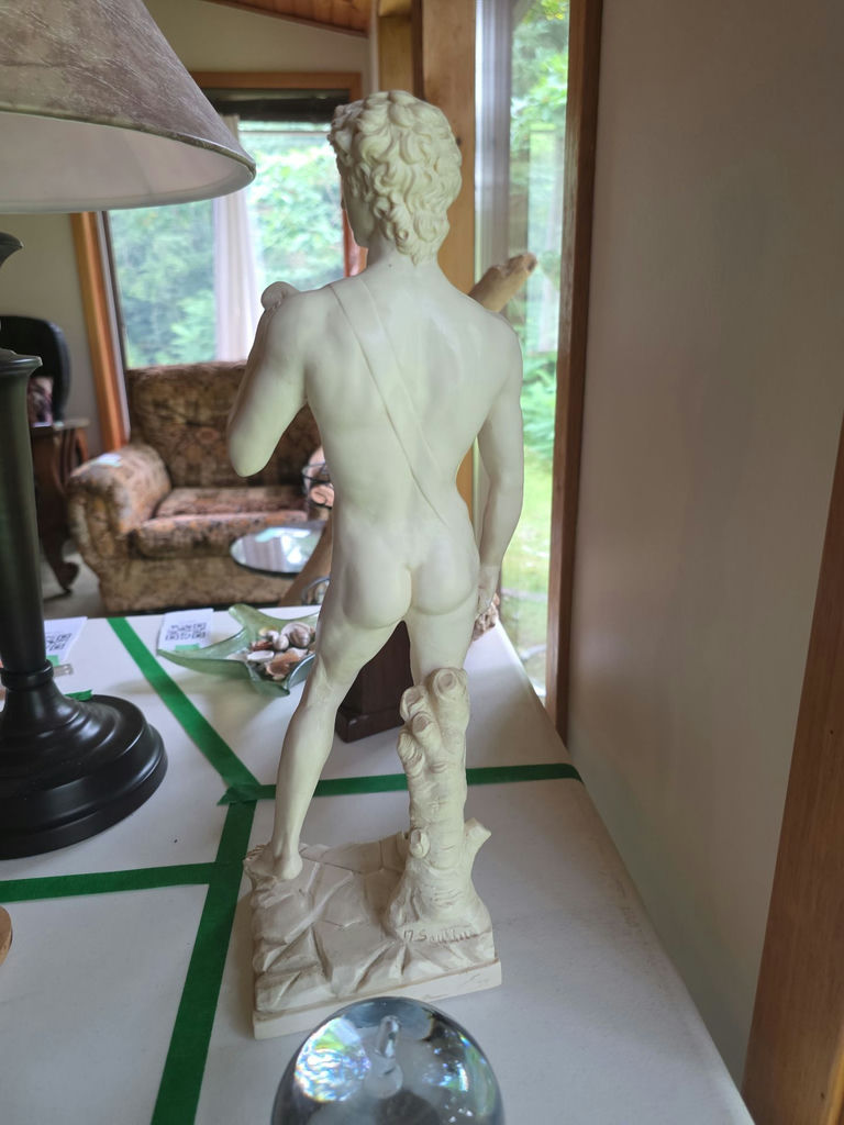 Michelangelo David Sculpture Reproduction And Glass Apple - image 3 of 8