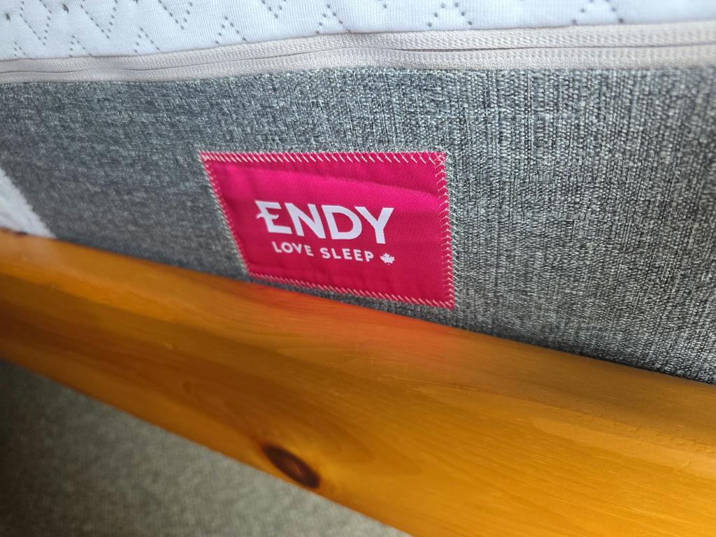 Wood Platform Bed Frame with Like New Endy Mattress - image 4 of 9