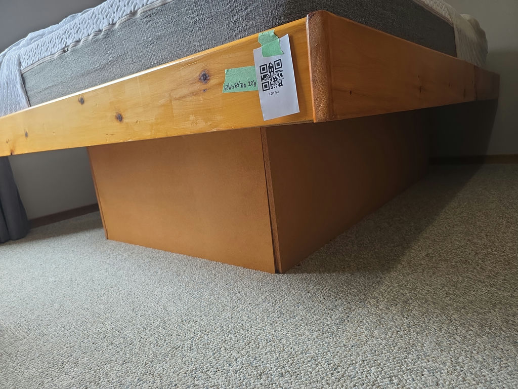 Wood Platform Bed Frame with Like New Endy Mattress - image 2 of 9