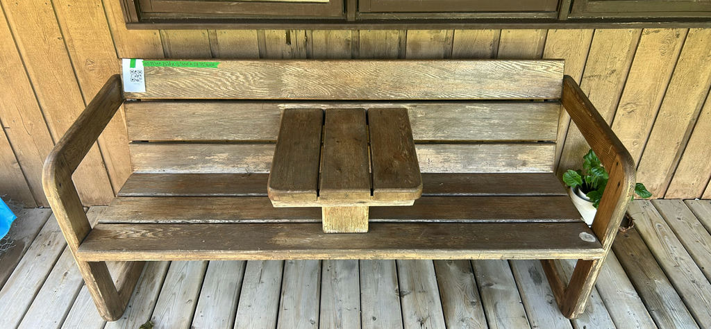 Custom Wooden Bench with Center Table