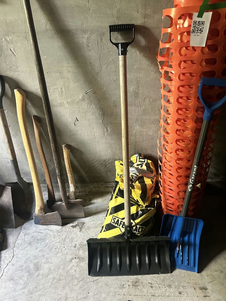Snow Shovels, Ice Chopper, Safe-T-Salt Bags, and Orange Safety Fence Roll - image 4 of 8