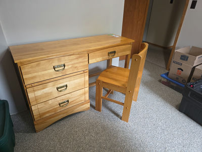 Wooden Desk with Chair - Image 1 of 10
