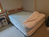 Wooden Bed Frame with Mattress and Box Spring - thumbnail 1 of 6