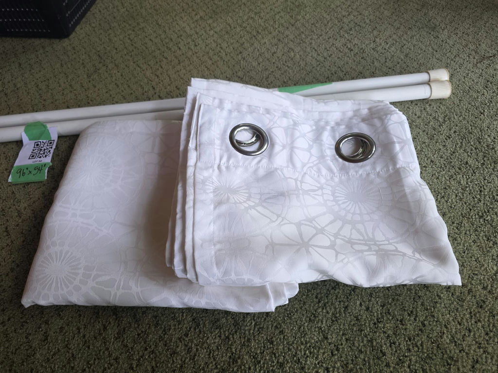 2 Curtain Panels And 2 Tension Rods - image 2 of 2
