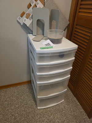 Plastic Storage Drawer Organizer Unit Plus Office Accessories - Image 1 of 4