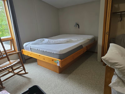 Wood Platform Bed Frame with Like New Endy Mattress - Image 1 of 9