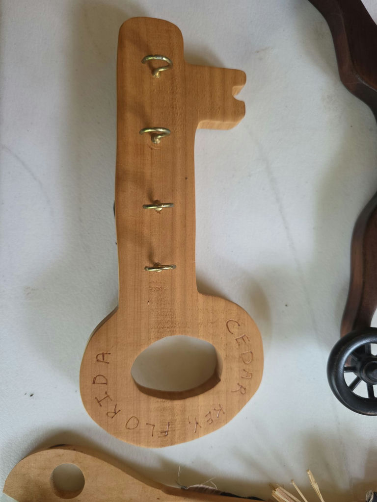 Wooden Horse Decor, Kitchen Utensils, Key Holder, Pine Cone, and Decorative Nuts - image 5 of 7