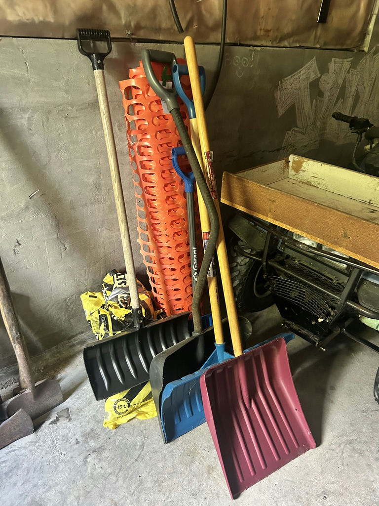 Snow Shovels, Ice Chopper, Safe-T-Salt Bags, and Orange Safety Fence Roll - image 8 of 8