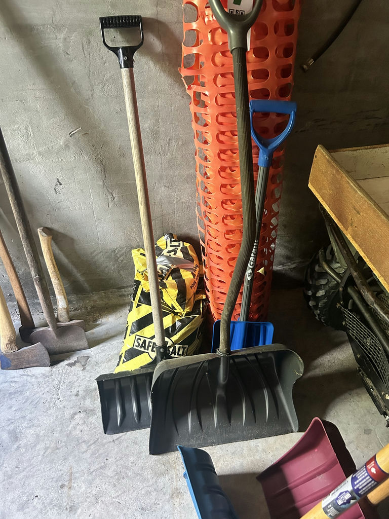 Snow Shovels, Ice Chopper, Safe-T-Salt Bags, and Orange Safety Fence Roll - image 5 of 8