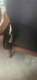 Wooden Armchair with Black Tufted Faux Leather/leather Seat - thumbnail 8 of 11