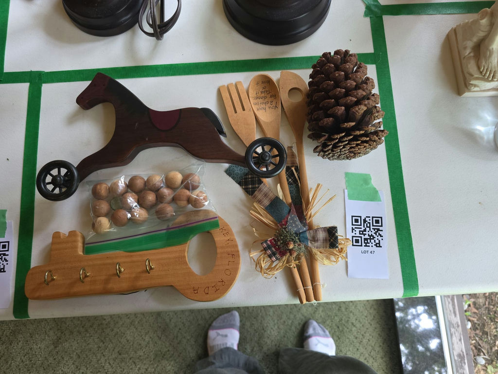 Wooden Horse Decor, Kitchen Utensils, Key Holder, Pine Cone, and Decorative Nuts - image 1 of 7