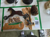 Wooden Horse Decor, Kitchen Utensils, Key Holder, Pine Cone, and Decorative Nuts - thumbnail 1 of 7