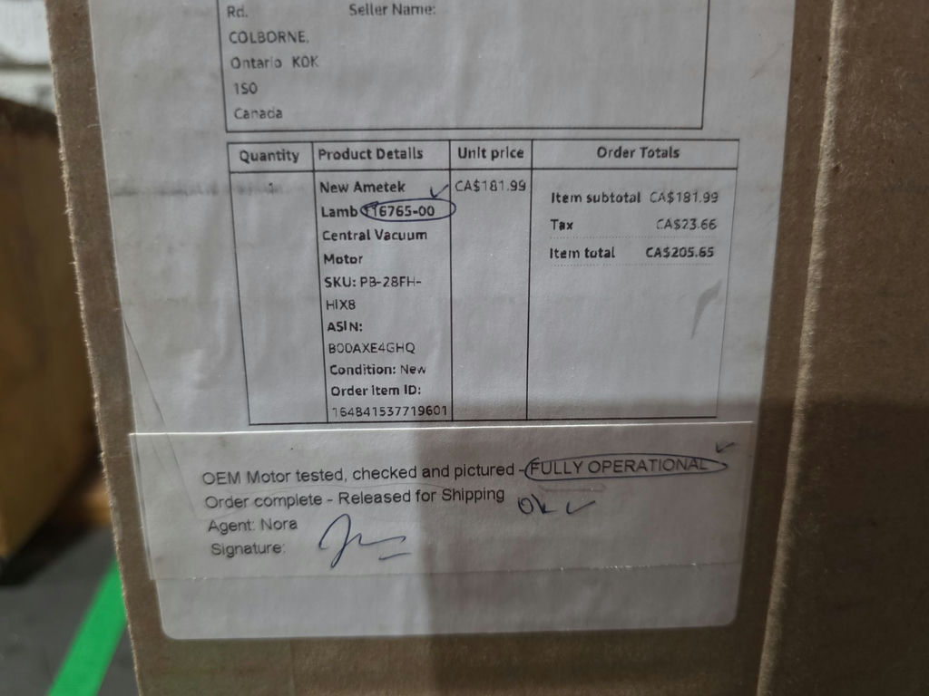 Ametek Lamb 116765-00 Central Vacuum Motor - image 2 of 2