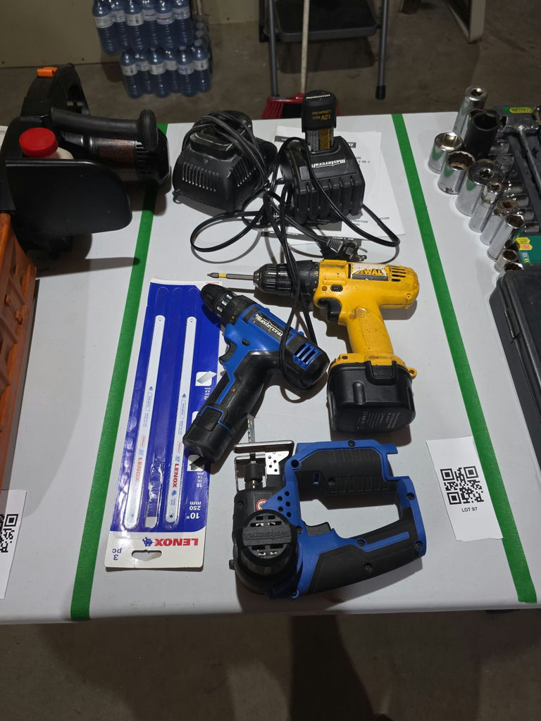 Mastercraft and DeWalt Cordless Power Tools with Charger and Saw Blades - image 1 of 5
