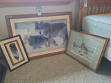 Framed Wolf Wildlife Prints and Feather Artwork - thumbnail 1 of 9