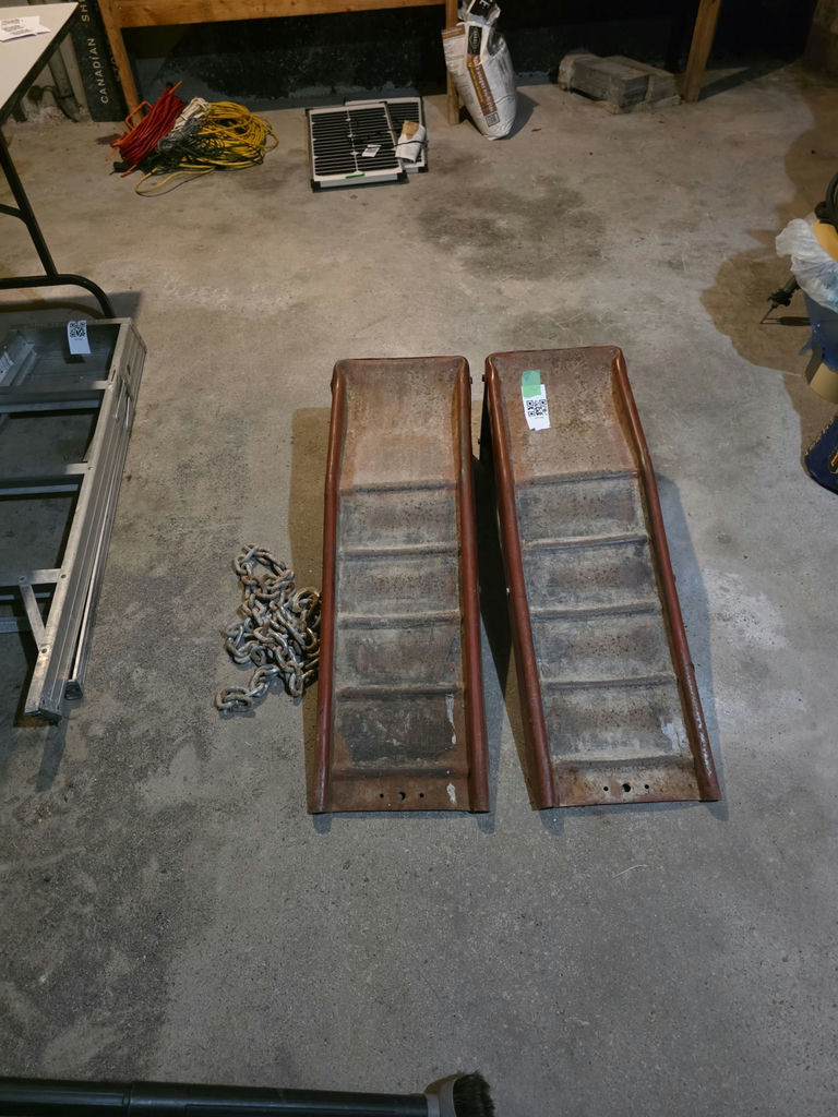 Pair of Metal Vehicle Ramps and Safety Chain - image 1 of 4