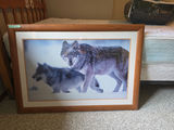 Framed Wolf Wildlife Prints and Feather Artwork - thumbnail 8 of 9