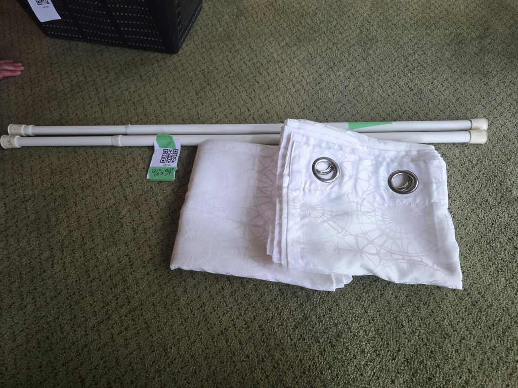 2 Curtain Panels And 2 Tension Rods - image 1 of 2