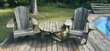 Wooden Adirondack Chairs and Round Side Table - thumbnail 1 of 9