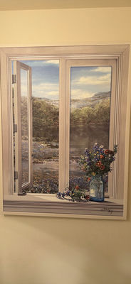 Framed Landscape Painting and Ornate Wall Mirror - Image 1 of 10