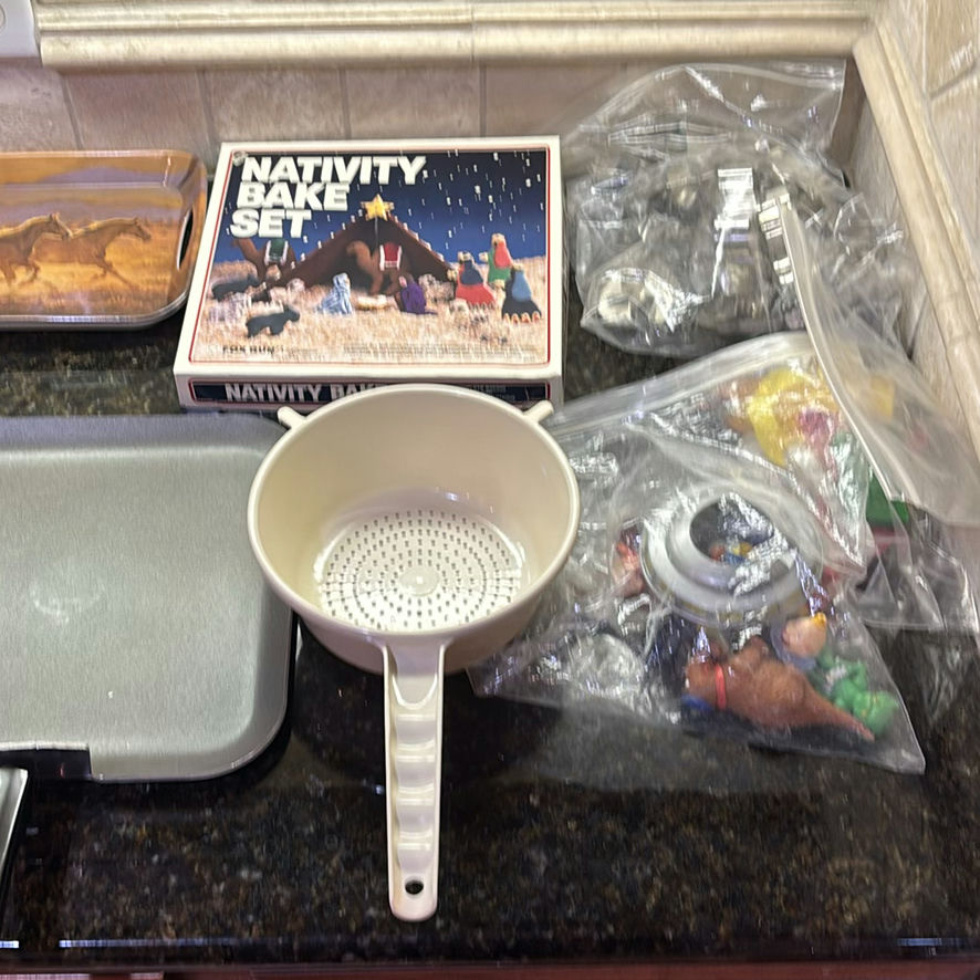 Assorted Kitchenware and Decorative Serving Items with Nativity Bake Set - image 1 of 11