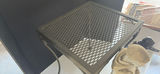 Two Robed Figurine Statues and Metal Mesh Table - thumbnail 5 of 5