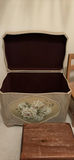 Vintage floral storage trunk with wooden chair and small stool - thumbnail 5 of 6