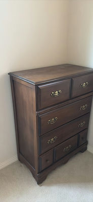 Dark wood tall chest of drawers - Image 1 of 5