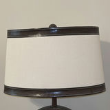Wagon Wheel Table Lamp and Wooden Cabinet with Horse Artwork - thumbnail 3 of 6