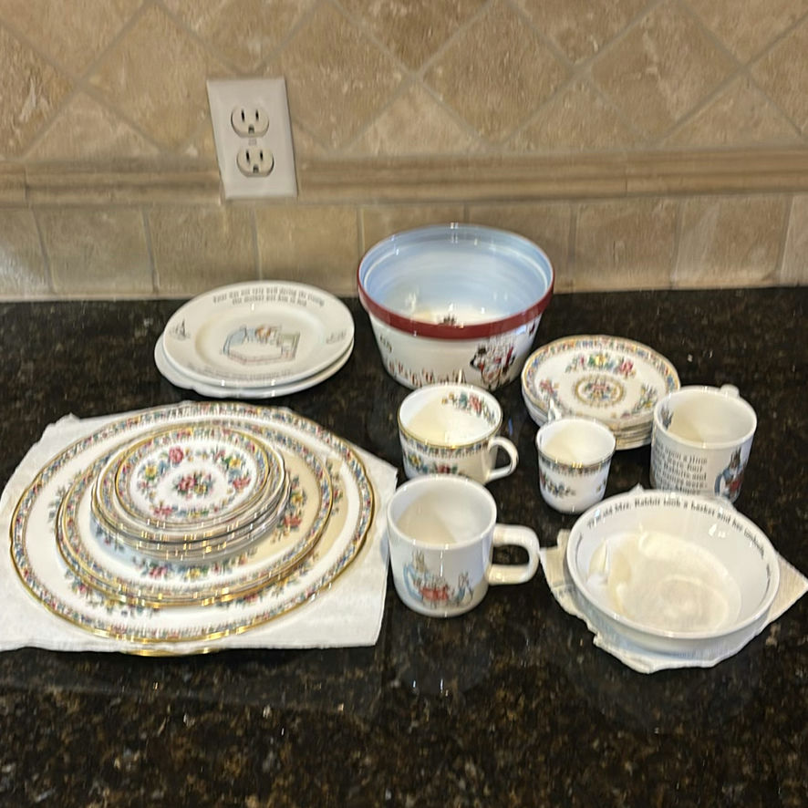 Assorted Ceramic Dishware with Floral Plates, Cups, and Decorative Bowls - image 1 of 14