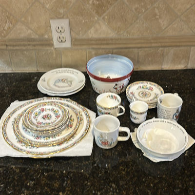 Assorted Ceramic Dishware with Floral Plates, Cups, and Decorative Bowls - Image 1 of 14