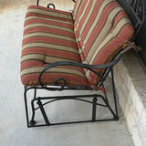 Wrought Iron Outdoor Bench with Cushions - thumbnail 3 of 5