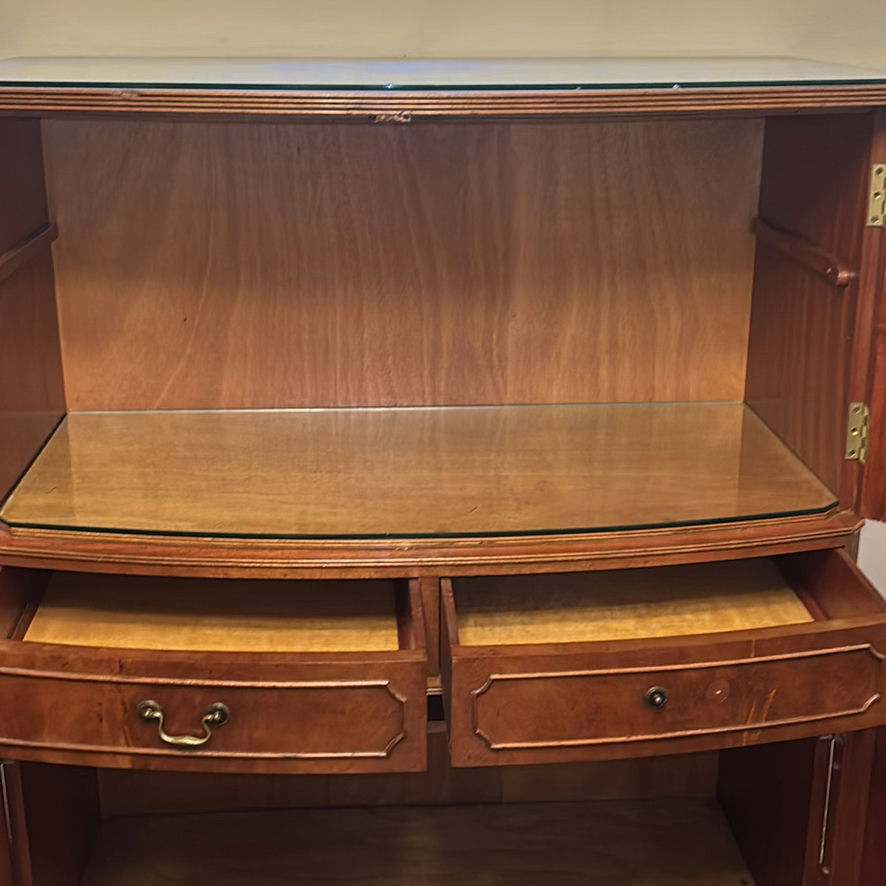Wooden Cabinet with Drawers and Glass Shelves - image 3 of 8