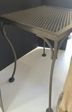 Two Robed Figurine Statues and Metal Mesh Table - thumbnail 4 of 5