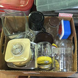 Assorted Glass Kitchen Containers and Thermos Travel Mug - thumbnail 1 of 8