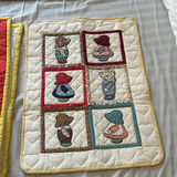 Handmade quilts and decorative pillow with bear appliqué, plus a Playmobil toy box - thumbnail 6 of 9