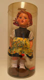 Goebel Doll Figurine With Goose in Clear Display Case - thumbnail 1 of 5