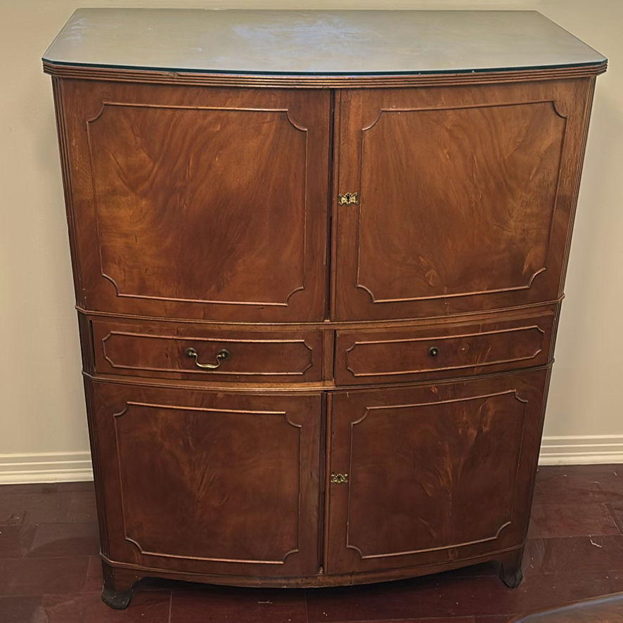 Wooden Cabinet with Drawers and Glass Shelves - image 1 of 8