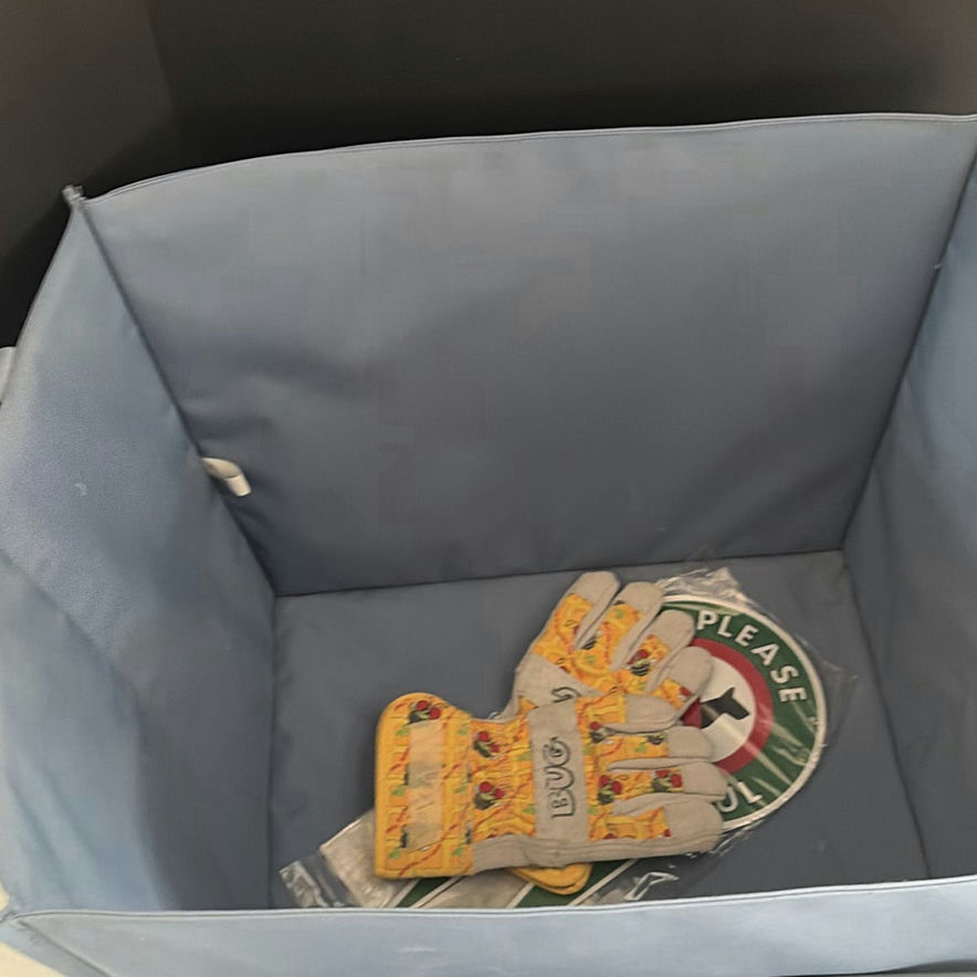 Plastic Storage Bins and Toolbox with Assorted Safety and Cleaning Items - image 2 of 5
